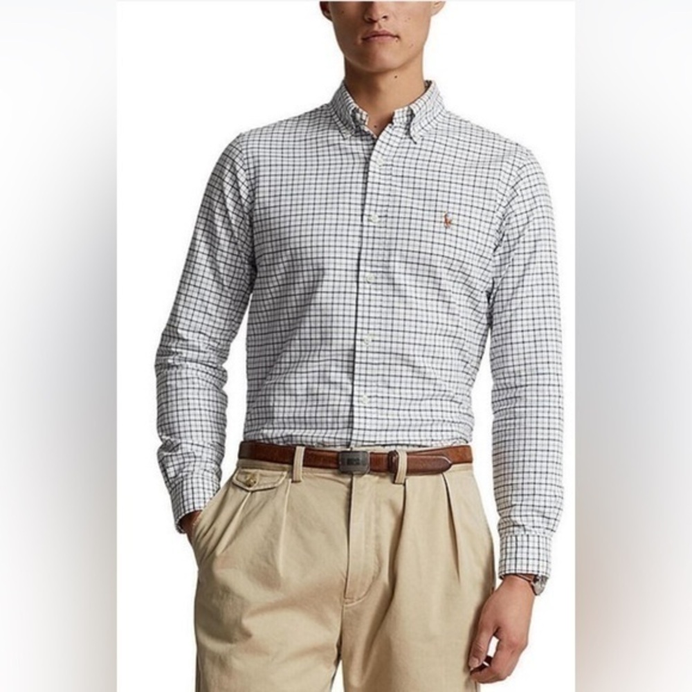 Ralph Lauren classic fit plaid casual button-down shirt 17.5 in neck size XL